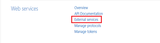 External services button